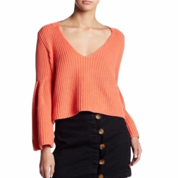 Free People Sweaters - Free People Damsel Sweater Chunky Knit Bell Sleeve